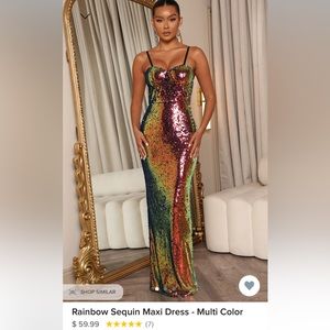 New fashion nova rainbow sequin maxi dress